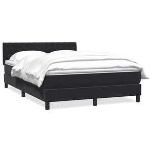 vidaXL Sommier &agrave; lattes de lit avec matelas noir 160x210 cm velours