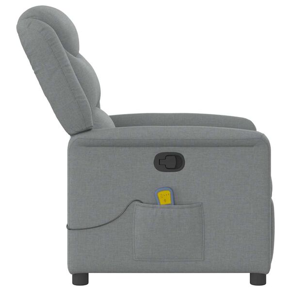 vidaXL Fauteuil de massage inclinable Gris clair Tissu