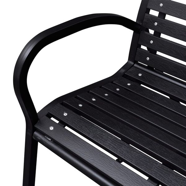 vidaXL Banc de jardin 125 cm acier et WPC noir