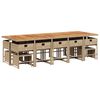 vidaXL Ensemble &agrave; manger de jardin et coussins 15 pcs beige