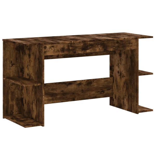 vidaXL Bureau ch&ecirc;ne fum&eacute; 140x50x75 cm bois d'ing&eacute;nierie