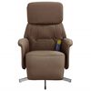 vidaXL Fauteuil inclinable de massage avec repose-pieds marron tissu