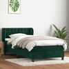 vidaXL Sommier &agrave; lattes de lit et matelas vert fonc&eacute; 80x220 cm velours