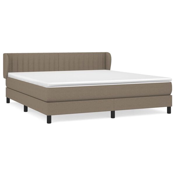 vidaXL Sommier &agrave; lattes de lit avec matelas Taupe 180x200 cm Tissu