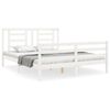 vidaXL Cadre de lit sans matelas blanc 160x200 cm bois massif