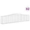 vidaXL Paniers &agrave; gabions arqu&eacute;s 2 pcs 400x50x80/100 cm Fer galvanis&eacute;