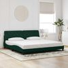 vidaXL Cadre de lit avec LED sans matelas vert fonc&eacute; 200x200 cm velours
