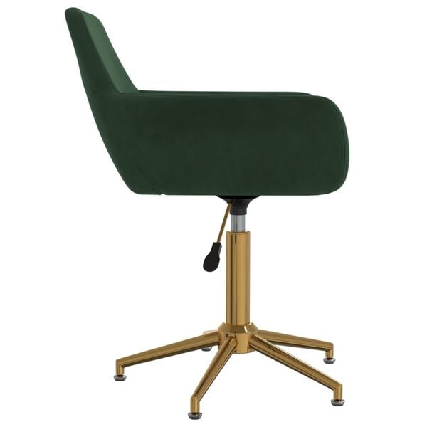 vidaXL Chaise pivotante de salle &agrave; manger Vert fonc&eacute; Velours
