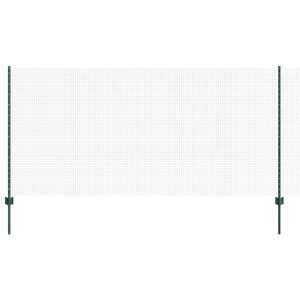 vidaXL Cl&ocirc;ture en fil soud&eacute; avec poteaux 25 x 1,2 m Vert Maille