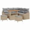 vidaXL Ensemble de canap&eacute; de jardin 8 pc 7 place Beige Poly rotin