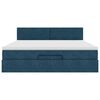 VidaXL Cadre de lit ottoman avec matelas bleu fonc&eacute; 160x200 cm velours