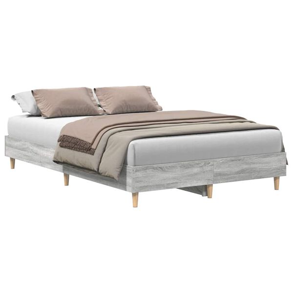 vidaXL Cadre de lit sans matelas sonoma gris 120x200cm bois ing&eacute;nierie