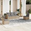 vidaXL Salon de jardin avec coussins 5 pcs beige r&eacute;sine tress&eacute;e