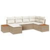vidaXL Ensemble de canap&eacute; de jardin 6 pc Beige polyrotin