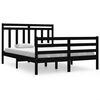 vidaXL Cadre de lit sans matelas noir 135x190 cm bois massif