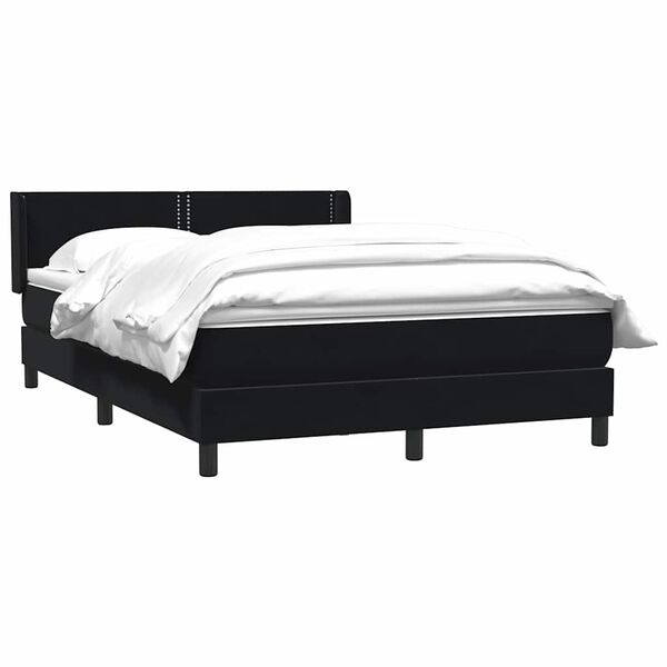 vidaXL Sommier &agrave; lattes de lit avec matelas noir 160x220 cm velours