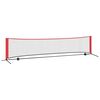 vidaXL Filet de tennis Noir et Rouge 396 x 92 x 87 cm Polyester