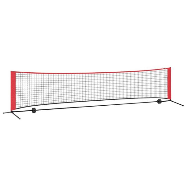 vidaXL Filet de tennis Noir et Rouge 396 x 92 x 87 cm Polyester