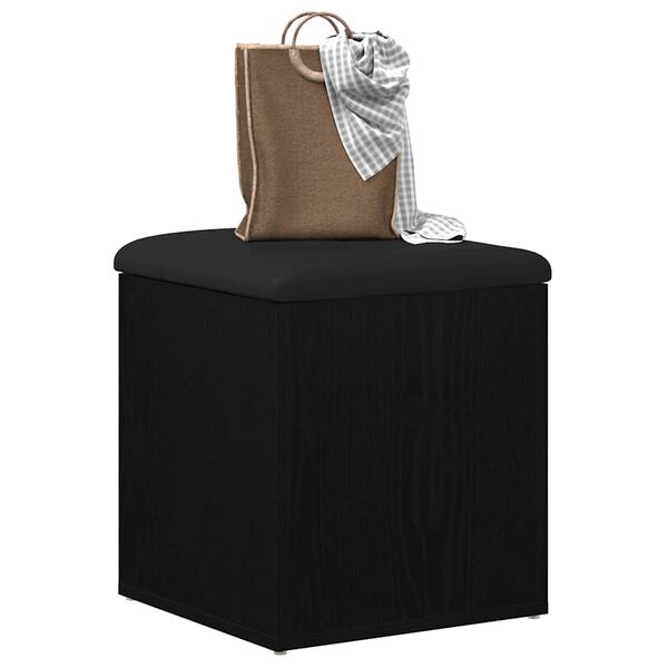 vidaXL Banc de rangement Ch&ecirc;ne noir 42 x 42 x 45 cm Bois d'ing&eacute;nierie