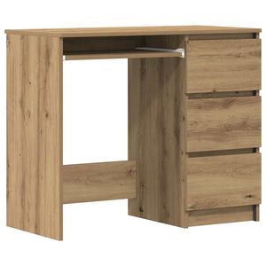 vidaXL Bureau ch&ecirc;ne artisanal 90x45x76 cm bois d'ing&eacute;nierie