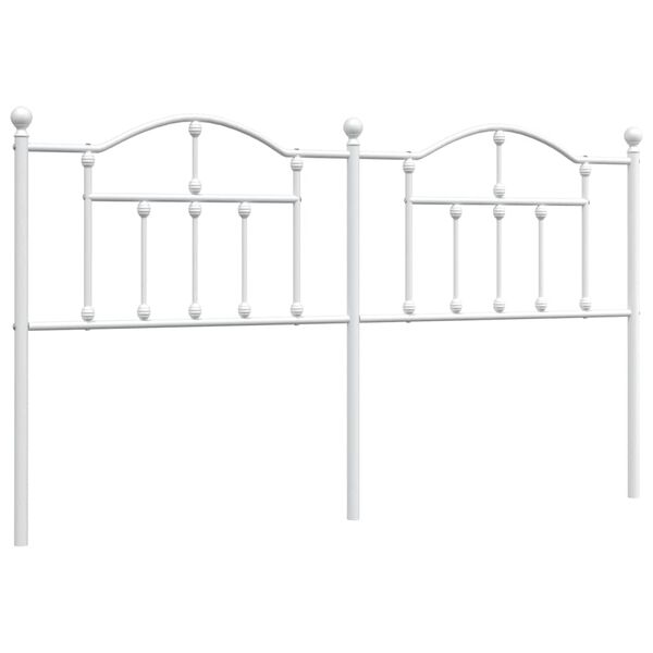vidaXL T&ecirc;te de lit de remplacement m&eacute;tal blanc 160 cm