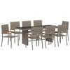 vidaXL Ensemble de salle &agrave; manger pour jardin 9 pc Gris polyrotin