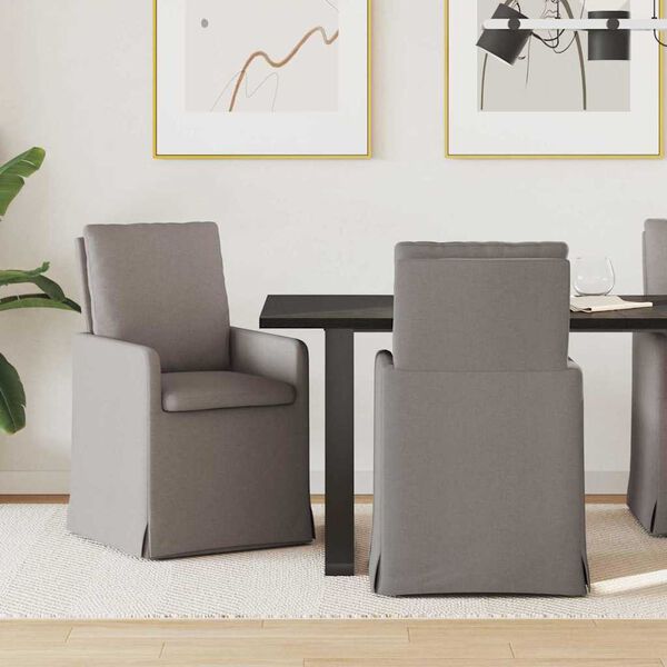 vidaXL Chaises de salle &agrave; manger 2 pcs Taupe 57 x 67 x 98 cm tissu
