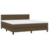 vidaXL Sommier &agrave; lattes de lit matelas et LED Marron fonc&eacute; 180x200cm