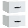 vidaXL Tables de chevet murales 2 pcs Blanc brillant 35x35x20 cm