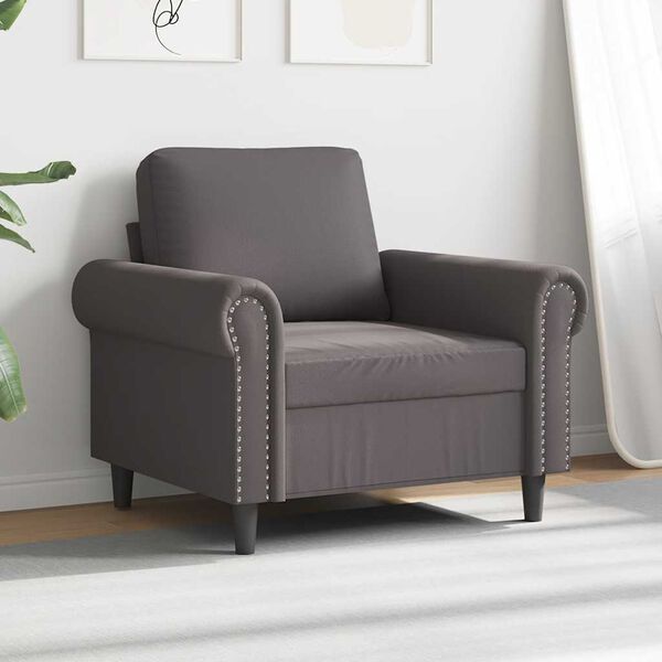 vidaXL Fauteuil Gris 60 cm Similicuir