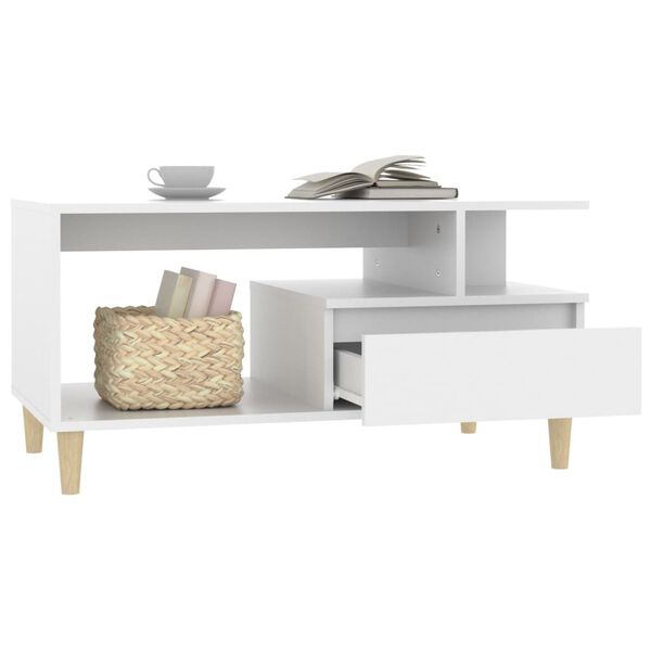 vidaXL Table basse Blanc 90x49x45 cm Bois d'ingénierie
