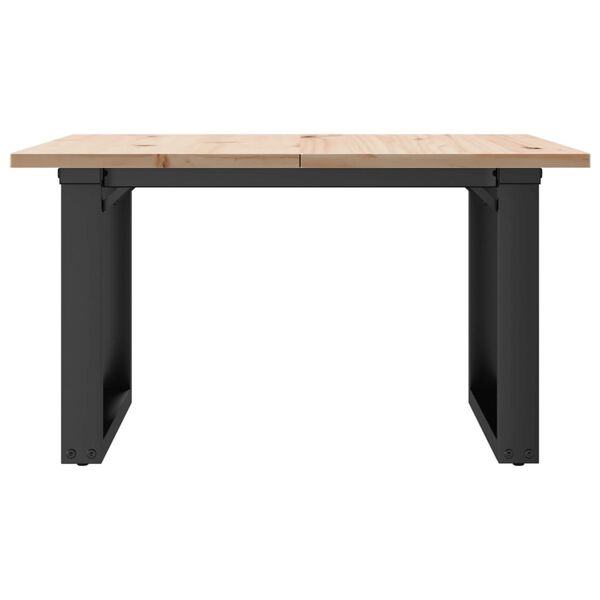 vidaXL Table basse cadre en O 60x60x40 cm bois de pin massif et acier