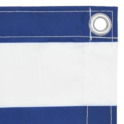 vidaXL Écran de balcon Blanc et bleu 75x500 cm Tissu Oxford