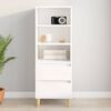 vidaXL Buffet haut Blanc 40x36x110 cm Bois d'ing&eacute;nierie