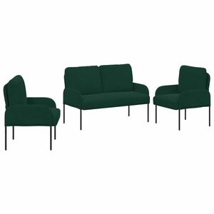 vidaXL Ensembles de canap&eacute;s 3 pcs Vert fonc&eacute; 115 x 56 x 80 cm