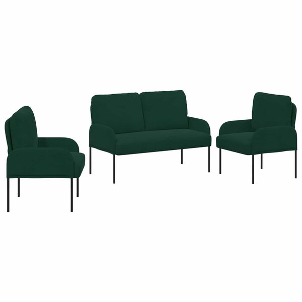 vidaXL Ensembles de canap&eacute;s 3 pcs Vert fonc&eacute; 115 x 56 x 80 cm