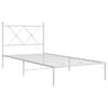 vidaXL Cadre de lit m&eacute;tal sans matelas avec t&ecirc;te de lit blanc 90x190cm