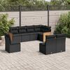 vidaXL Salon de jardin 8 pcs avec coussins noir r&eacute;sine tress&eacute;e