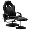 vidaXL Fauteuil de massage avec repose-pied noir similicuir