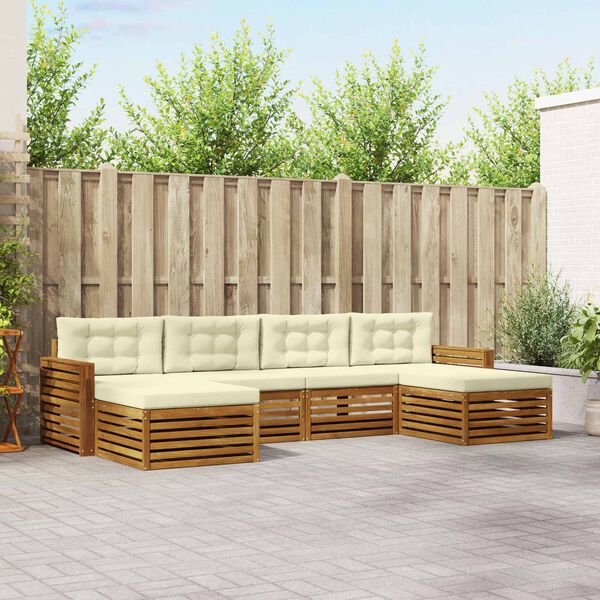 vidaXL Ensembles de canap&eacute;s avec coussin 6 pcs Naturel et Cr&egrave;me