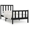 vidaXL Cadre de lit sans matelas noir 90x190 cm bois massif