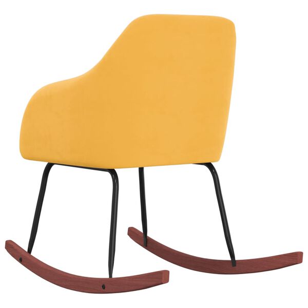 vidaXL Chaise &agrave; bascule Jaune Velours