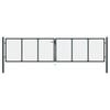 vidaXL Portail de jardin grillag&eacute; en acier galvanis&eacute; gris 400 x 100 cm