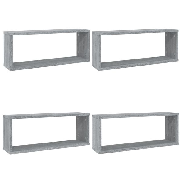vidaXL &Eacute;tag&egrave;res murales cube 4 pcs Sonoma gris 60x15x23 cm Bois