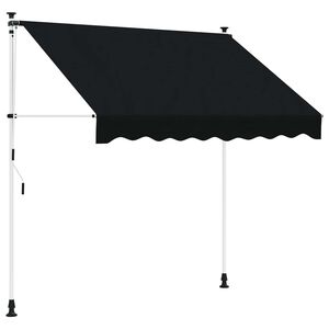vidaXL Auvent r&eacute;tractable manuel Noir 100 cm
