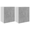 vidaXL Armoires suspendues 2 pi&egrave;ces Lyon gris b&eacute;ton 50x31x60 cm