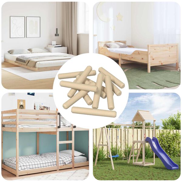 vidaXL Chevilles en bois 12000 pcs Marron Bois massif