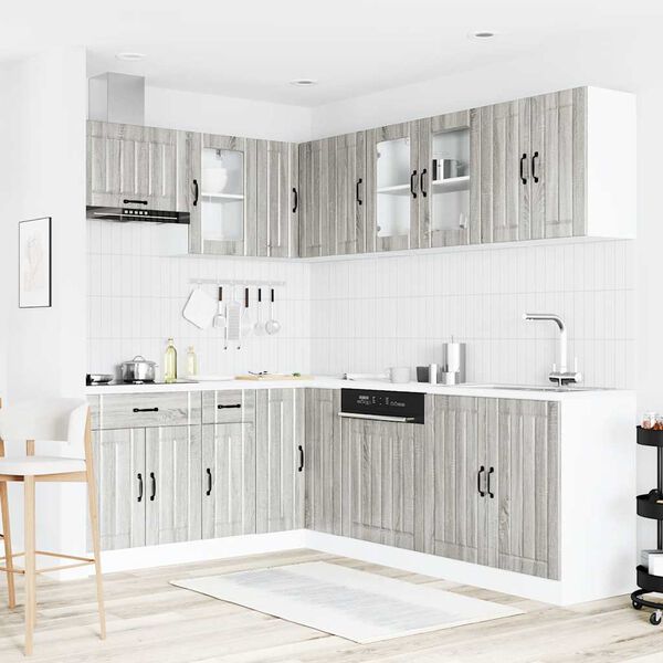 vidaXL Ensemble d'armoires de cuisine 11 pcs Lucca bois d'ing&eacute;nierie