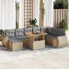 vidaXL Salon de jardin avec coussins 9 pcs beige r&eacute;sine tress&eacute;e