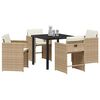 vidaXL Ensemble de salle &agrave; manger pour jardin 5 pcs Beige polyrotin